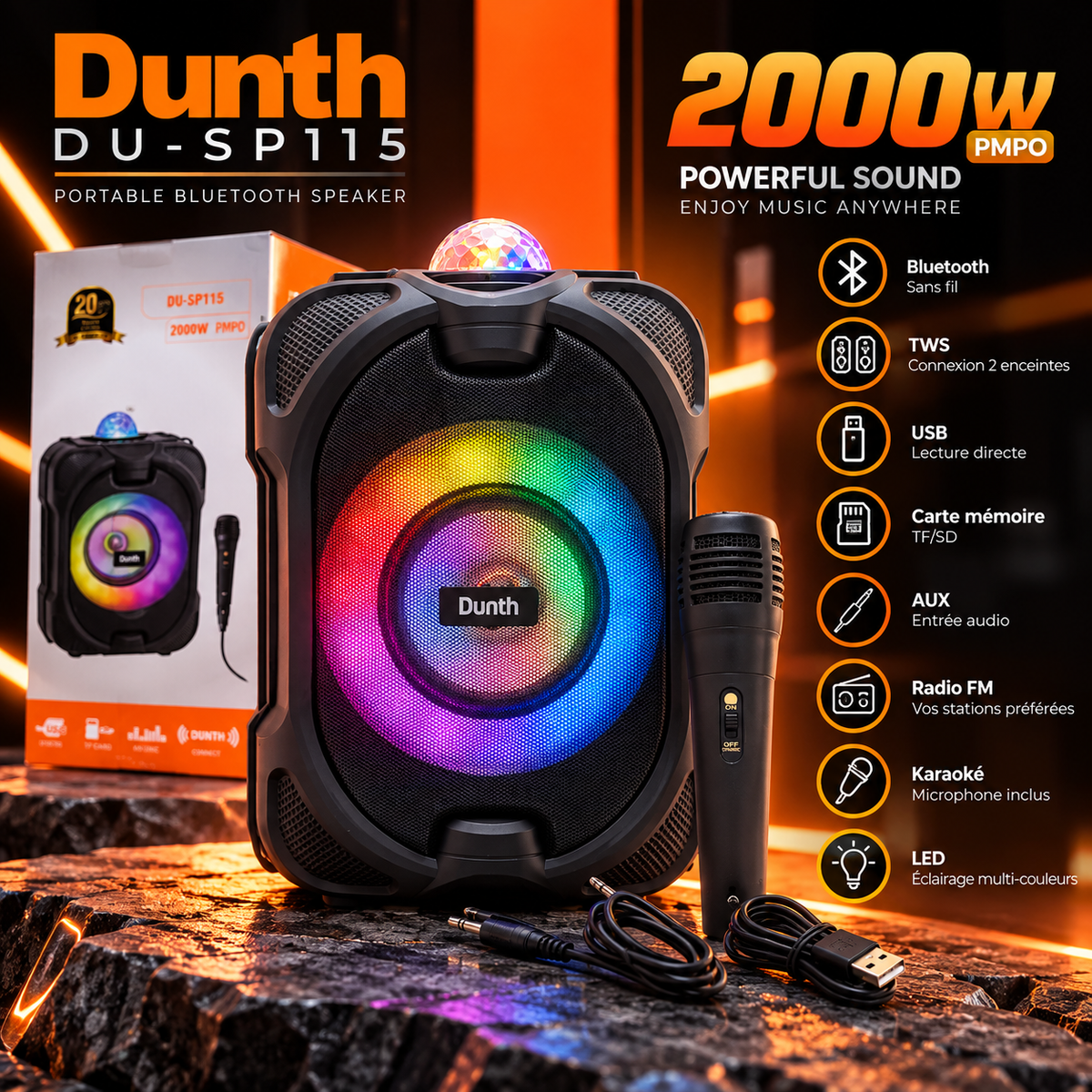 Speaker dunth sp115 2000w pmpo 2026